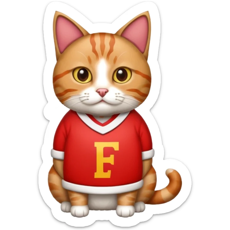 Gato con camiseta de Santa Fe (equipo de fútbol colombiano) sticker