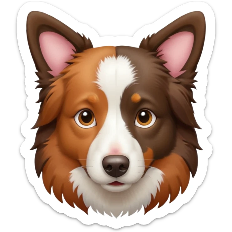 Colorful Border collie Dog, Border collie Portrait, Dog Sticker Clip art sticker