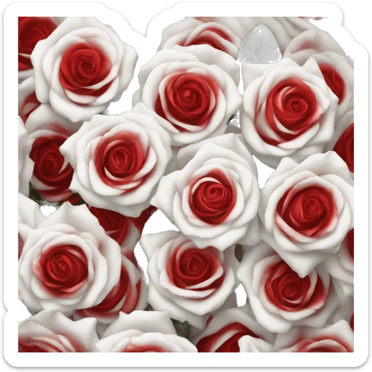 White roses painted red sticker
