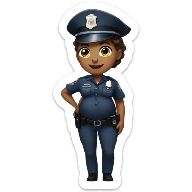 Realistic pregnant police officer in a police maternity dress pregnant maternity police pregnant  sticker