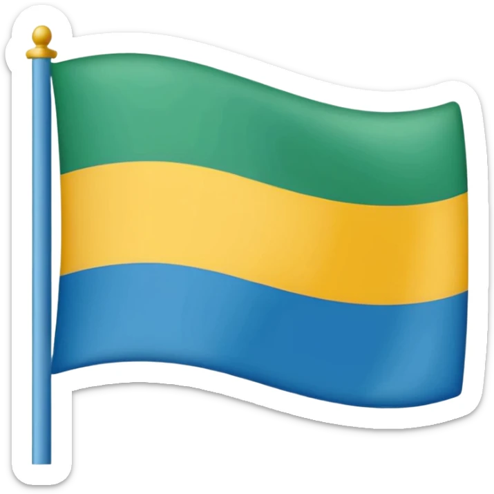 Bandera de tres líneas Ariba azul medioverde abajo amarillo  sticker