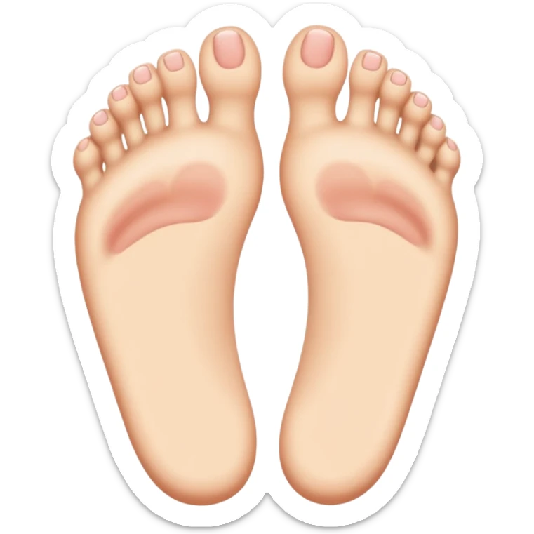 two large cartoon feet, one slightly in front of the other, emoji style sticker