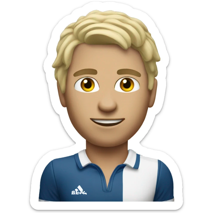 White tennis player, similar to Rafael Nadal with semi blond hair  sticker