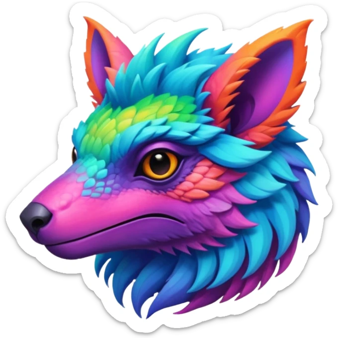 Dark vibrant pastel bright neon colorful edgy exotic painted Fakémon-Pokémon-Vernid-creature sticker