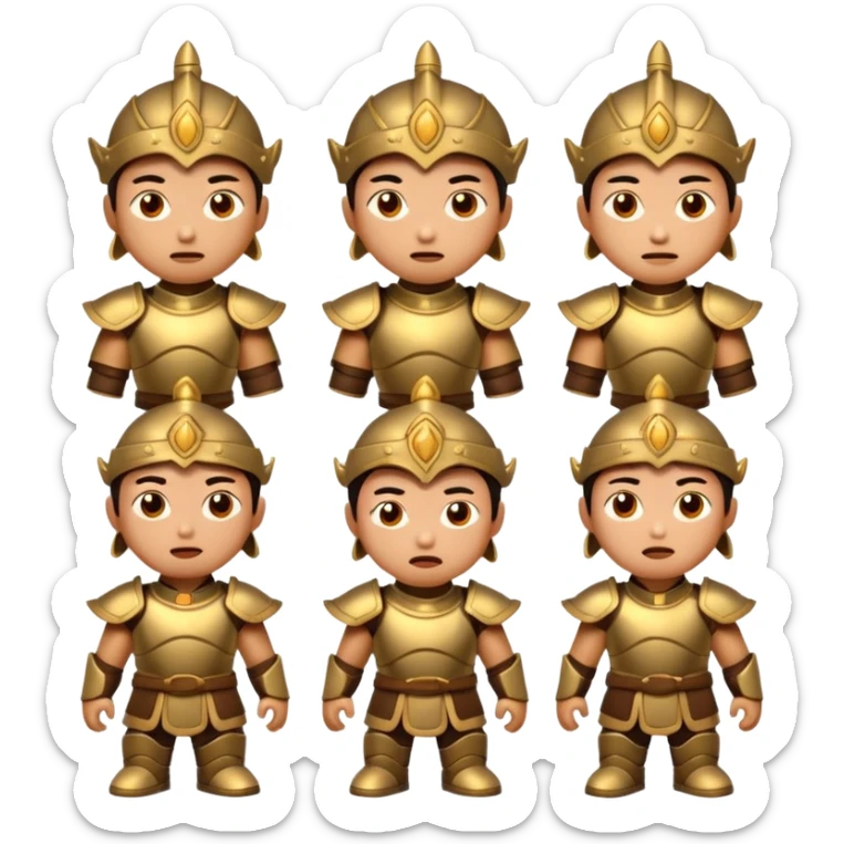 create an emoji set of a cartoonish character from china's bronze age of arts doing different emotions sticker