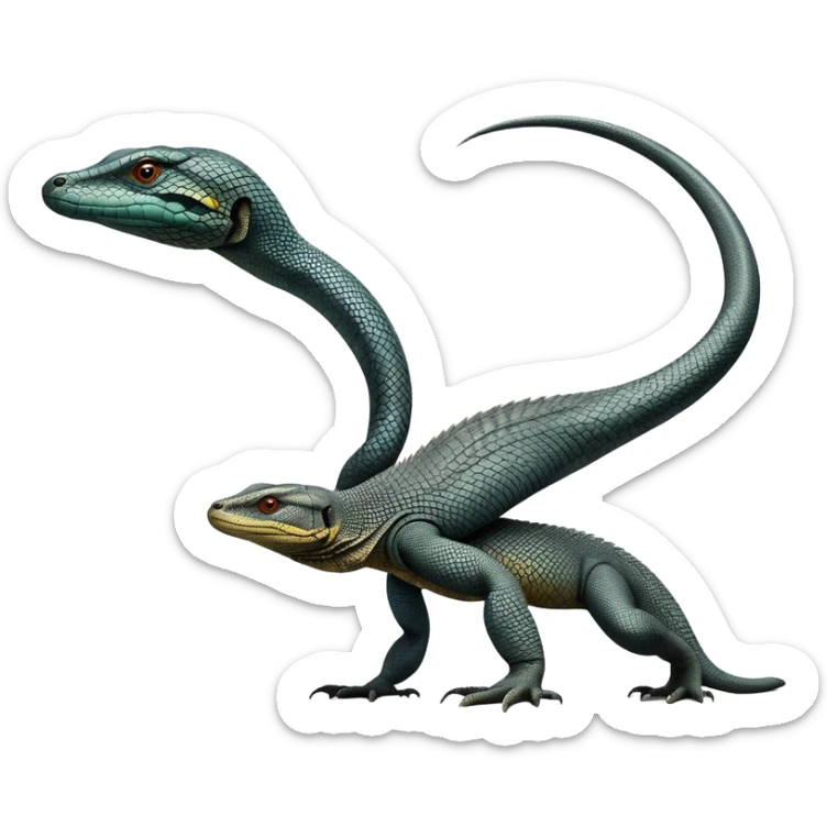 cinematic-monitor-lizard-realistic-full-body-standing-emoji,-long-powerful-tail-dragging-slightly-behind,-sleek-scaled-body-textured-with-rich-patterns,-head-tilted-dramatically,-dark-intense-eyes-observing-its-surroundings,-simplified-yet-realistic-focused-features,-highly-detailed,-glowing-with-an-almost-sarcastic-glow sticker