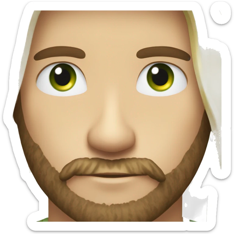 Brown haired bearded green eyed guy with blonde girl blue eyes hugging sticker