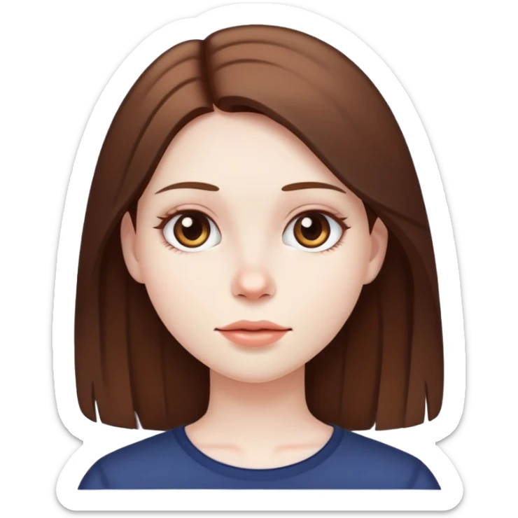 Girl with straight hair sticker