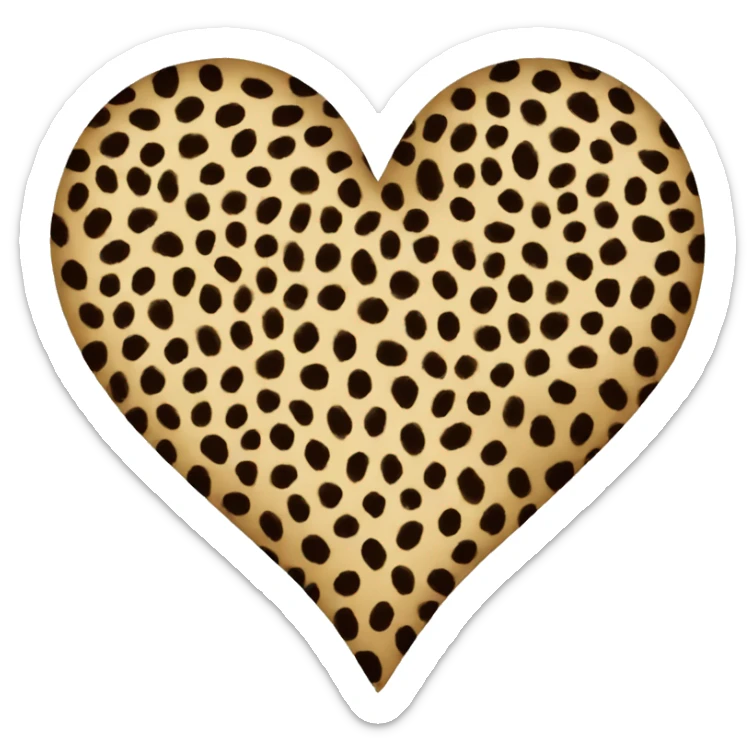 cheetah print heart sticker