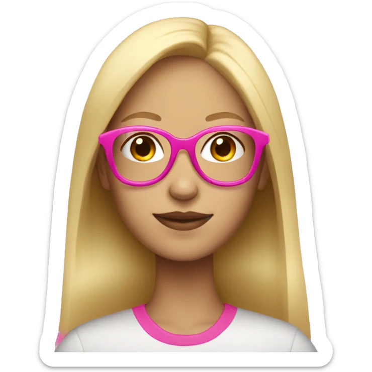 blonde girl with pink glasses sticker