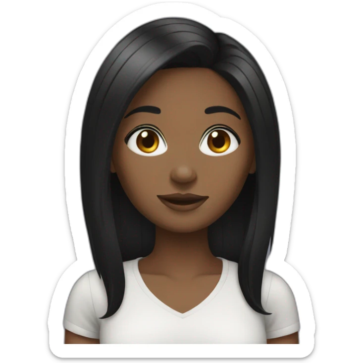 black hair girl sticker
