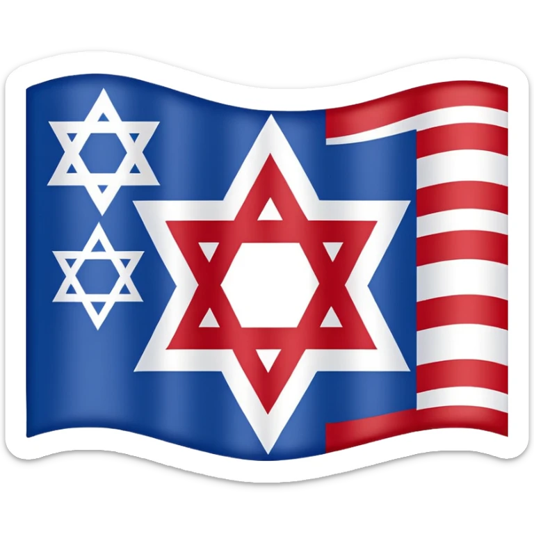United States flag with a swastika symbol and star of david symbol on the flag sticker