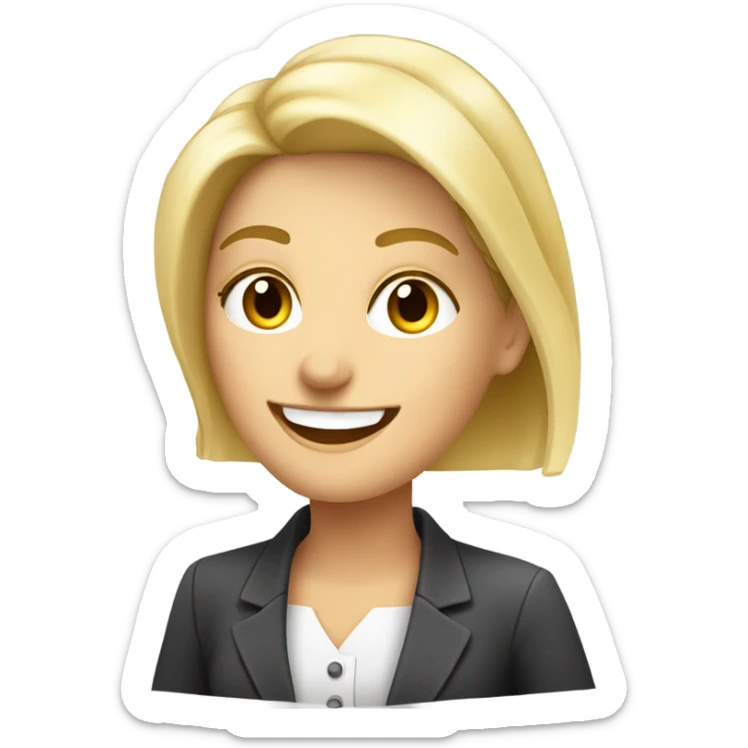 femme blonde qui est community manager et qui regarde son téléphone sticker