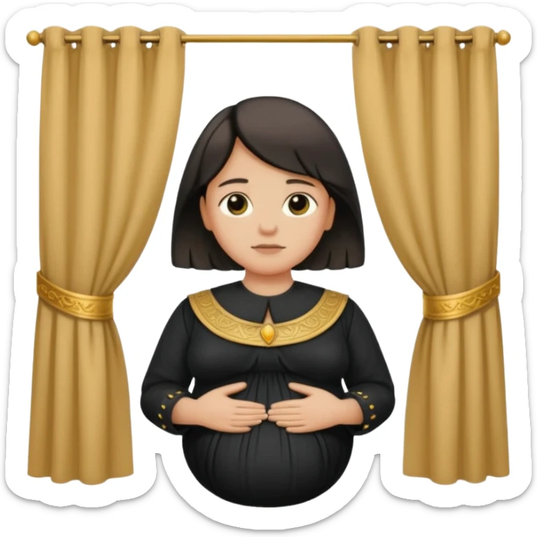 🫃 but with parted middle hair (curtains)  pregnant and in a roman collar  sticker