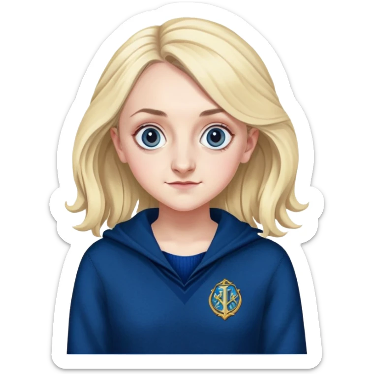 Evanna Lynch is Luna Lovegood in harry potter, wear dark blue sweater sticker