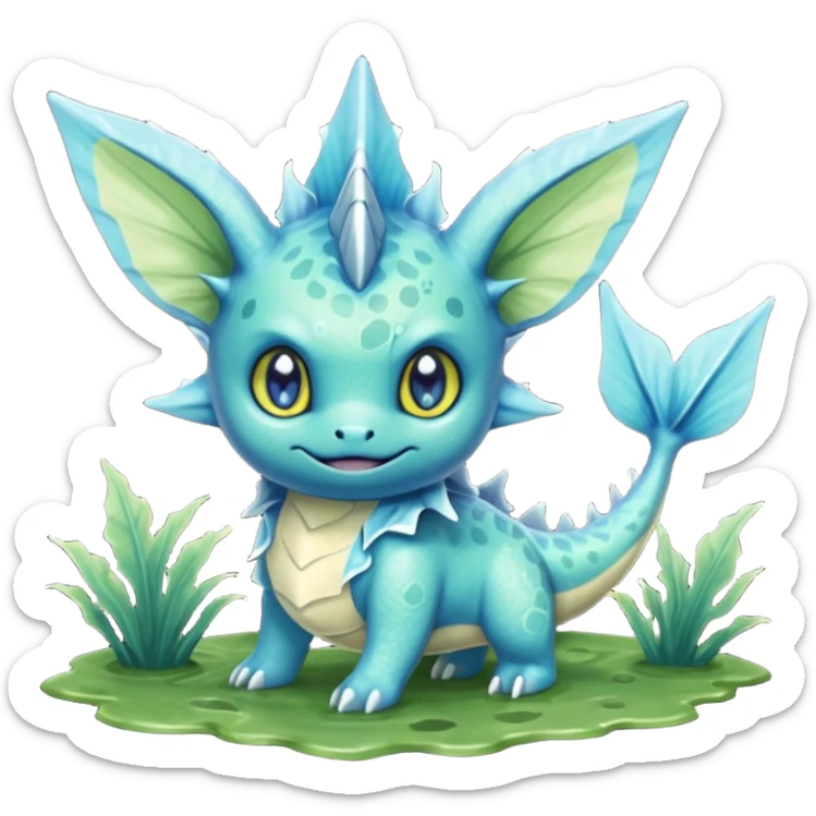 Deep-Dark-Swamp-Seafoam-Green Murky Gloomy Dull Swampy Muddy Vaporeon-Swamp-Algae-Monster sticker