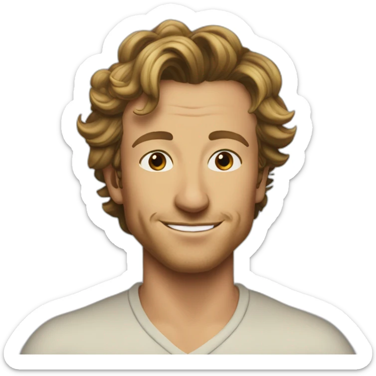 Simon Baker kiss-kiss a black girl brown eyes and sblack hair in a bun sticker