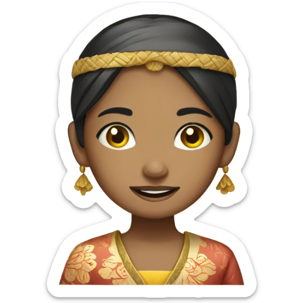 girl prying and dressed in traditional Balinese clothing  sticker