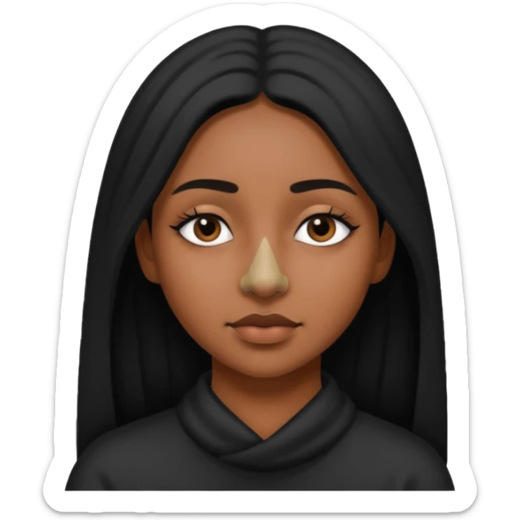 she has black pigment over the bridge of her nose. like around her eyes. sticker