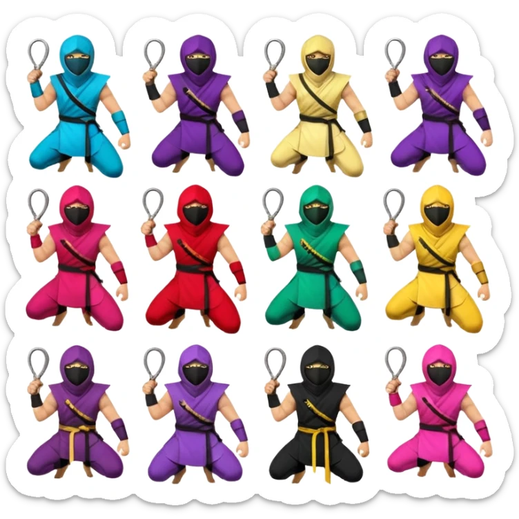 segun los signos zodiacal por favor crea 12 con el emoji del ninja sticker