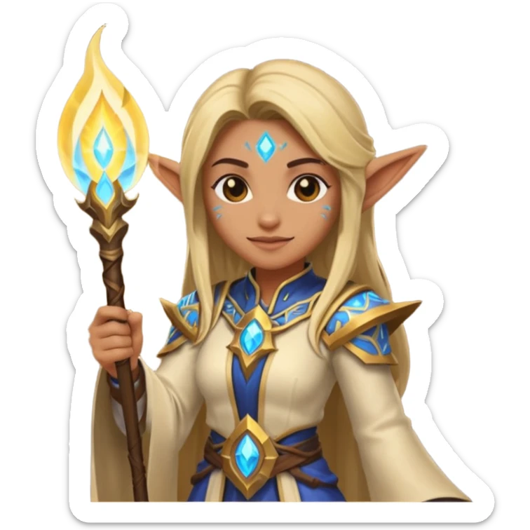 emoji representing the healer role in World of Warcraft, featuring a glowing staff or a hand casting a healing spell sticker