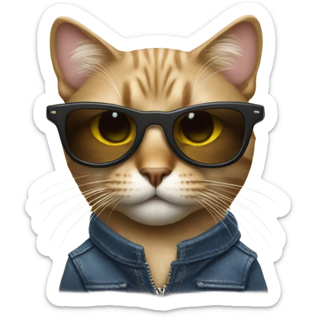 Cat with sunglasses sticker