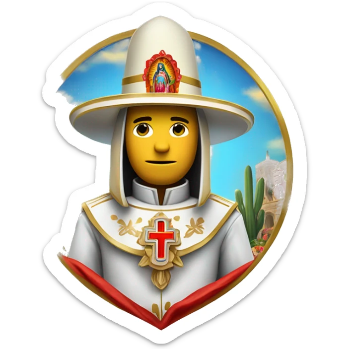 Caballero templario con un escudo con la imagen de la virgen de Guadalupe  sticker
