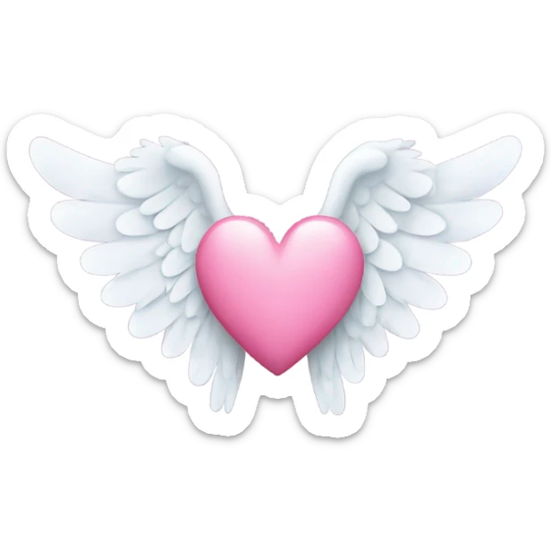 heart with angel wings sticker