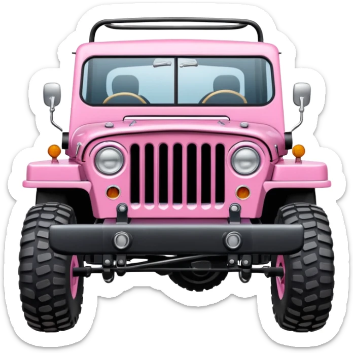 Jetson’s Full size jungle tour 1942 Willy’s pink jeep crawler with installed winch on bumper  sticker