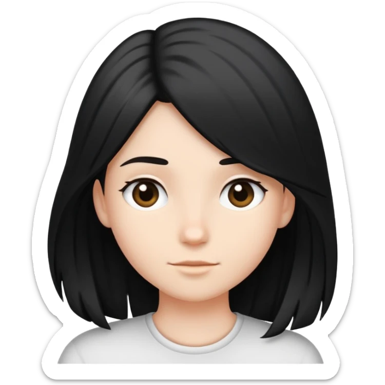 Side of hair white and top of hair black  sticker