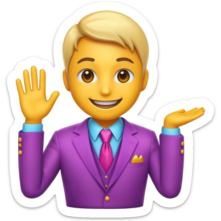 hazme un emoji que ayuda a una empresa a dejar de perder el tiempo y salga un grafica de que va bien el rendimiento sticker