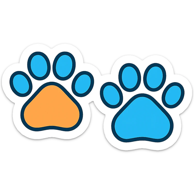 dog paws, colorful, simple sticker