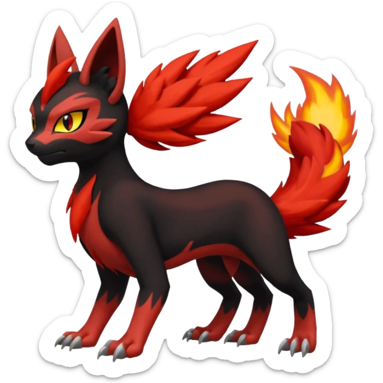 Meloetta-Litten-Guilmon-Darkrai-Pokémon-Fakémon-fusion-hybrid-creature sticker