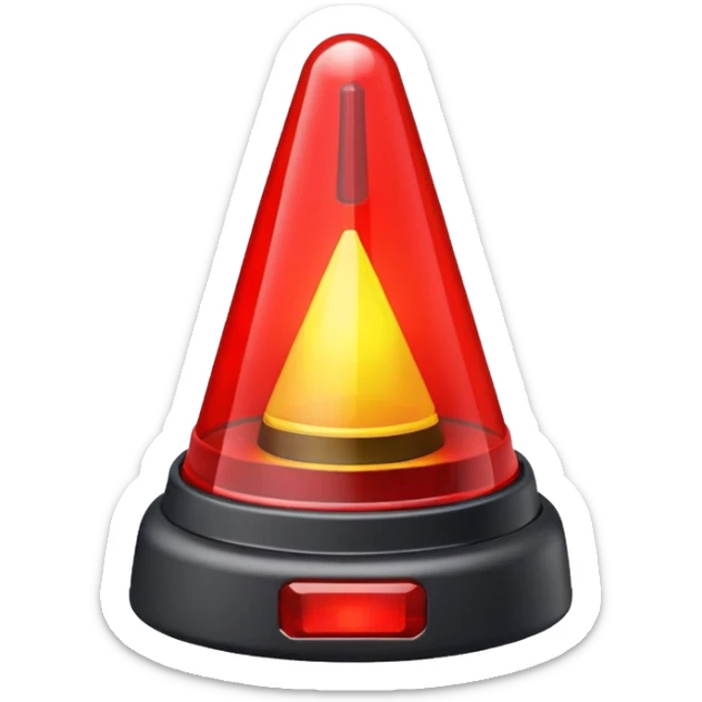 ne maják, ale majáček z auta s blikajícím červeným výstražným světlem sticker