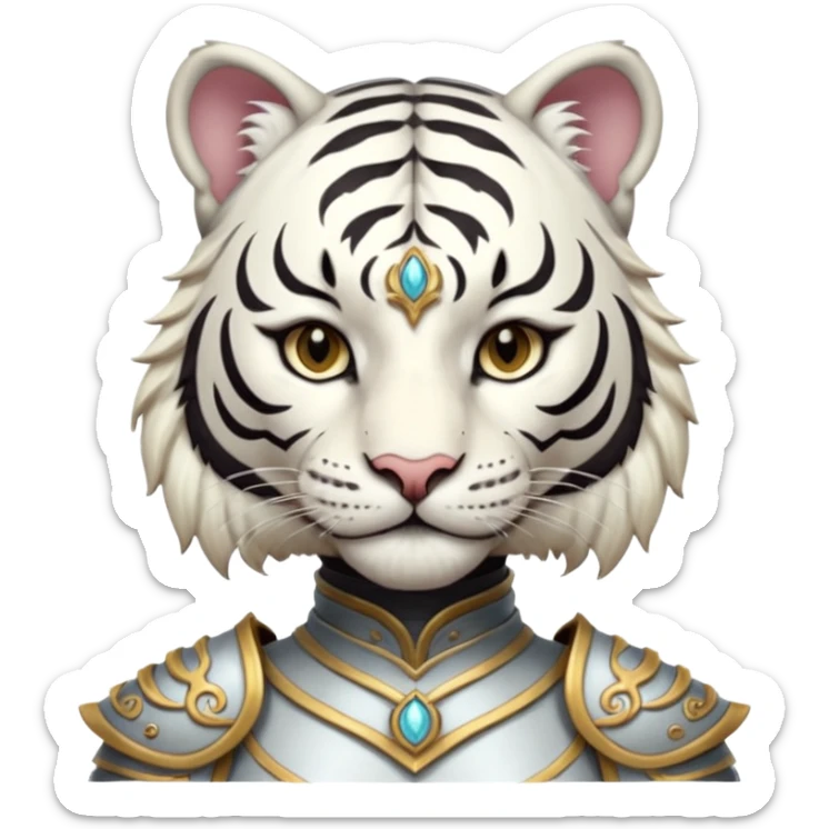 ESO Female white tiger khajiit leader of the umbral rose  sticker