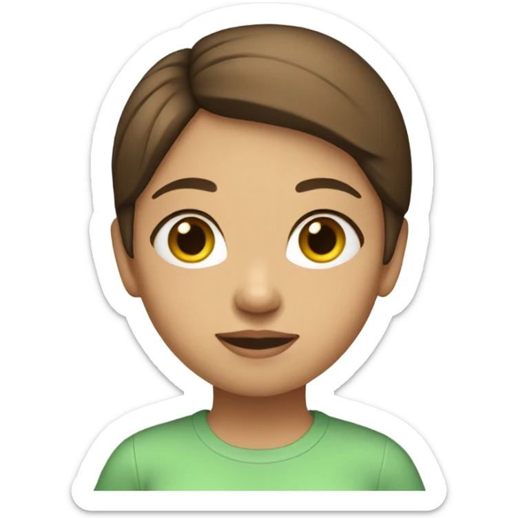 Short brown hair girl with a tv girl shirt  sticker