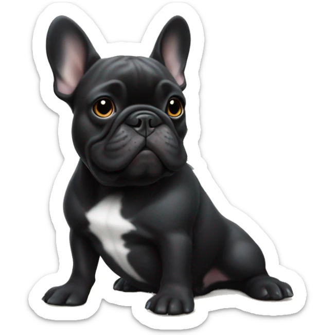 All black french bulldog with money in his paws sticker