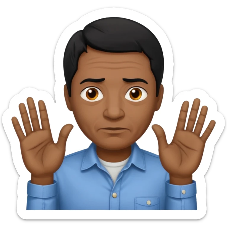 great job, now i would like a middle aged dark brown person with black hair on head in casual shirt ( make him darker in complexion and add some age sticker