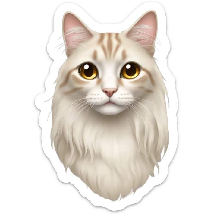Teary eyed oriental longhair cat sticker