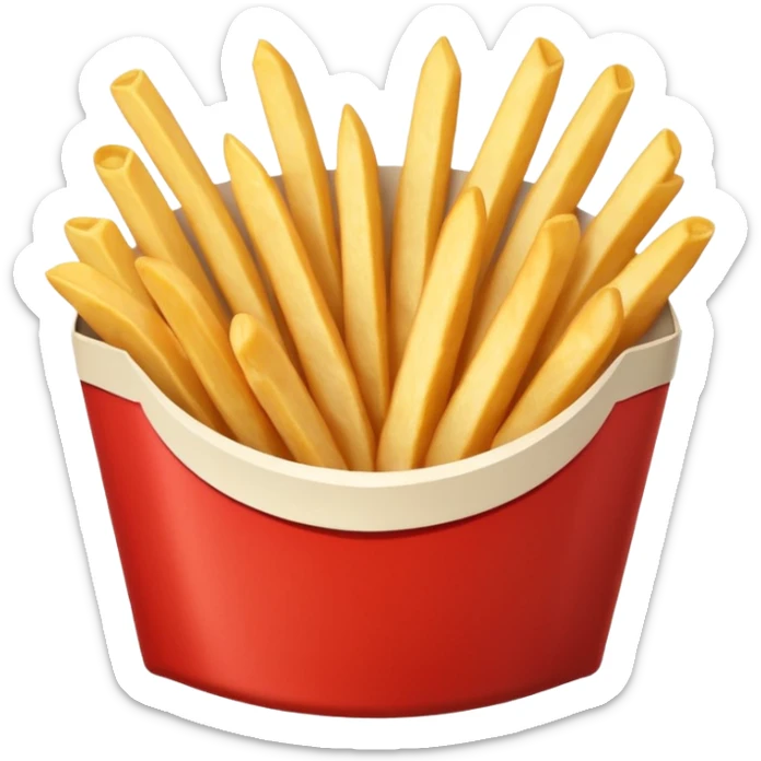 serving of french fries with mayo and ketchup sticker