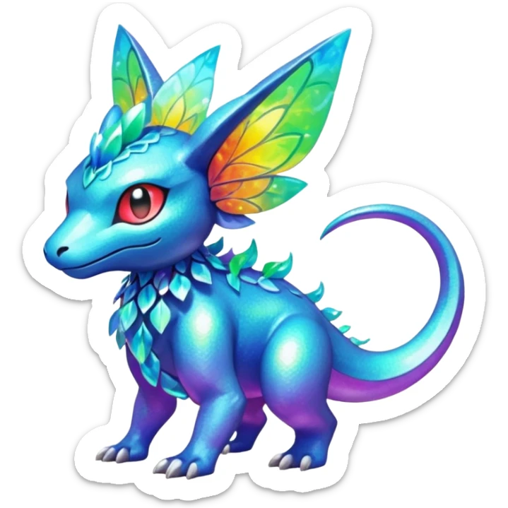 Elemental Exotic Colorful Fantasy Pokémon-Fakémon-hybrid-creature (full body) sticker