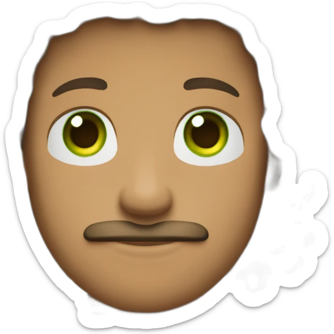 man-young-long-curly-hair-brown-italian-green-eyes-mustache-goatee-muscly-suit sticker