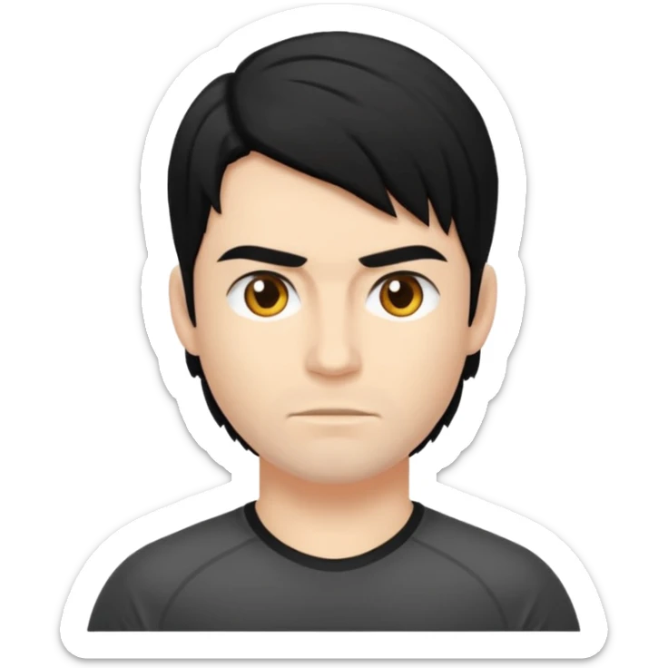 mach mir einen aus dem gym mit schwarzen haaren und sport tshirt. Einen durch trainerten mit kurzen schwarzen haaren und einem lächln sticker