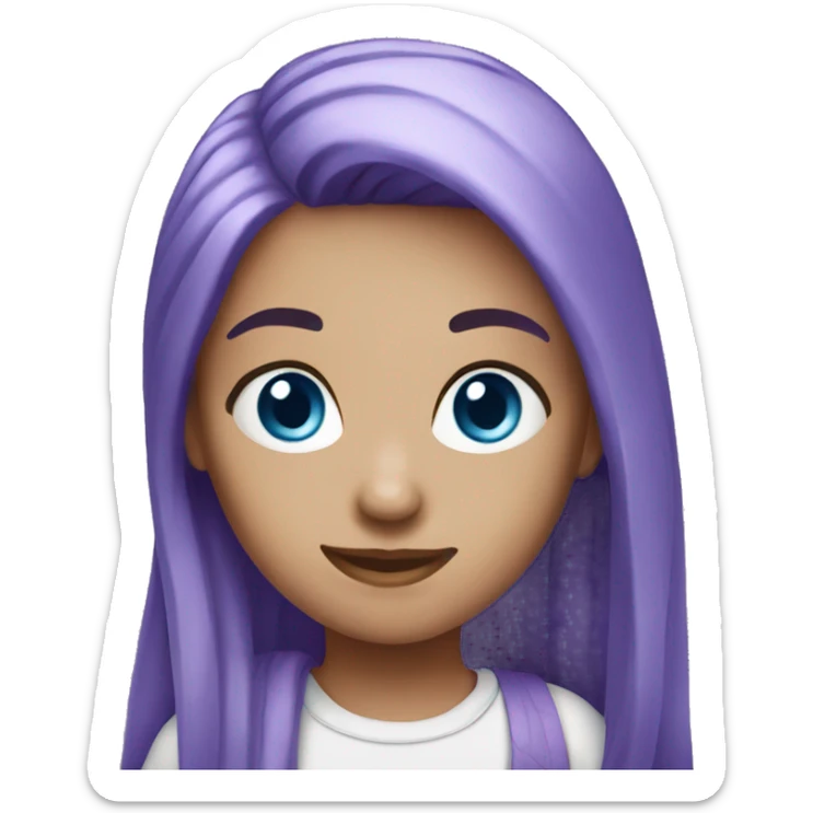 girl (long purple hair) (blue eyes) (fair skin)  sticker