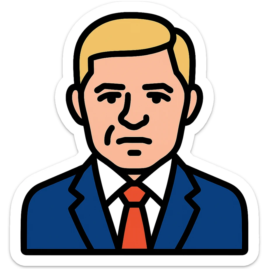 portrait of Robert Fico, Prime Minister of Slovakia icon sticker