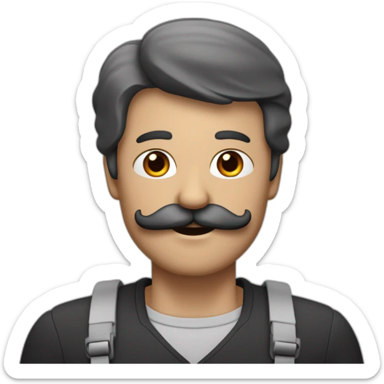 Un homme avec une moustache carré noire sous le nez, des cheveux noirs plaqués, un képi rouge et gris et le bras levé à 45 degrés  sticker