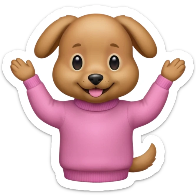 Udělat emoji z mého psa s růžovým svetrem  sticker