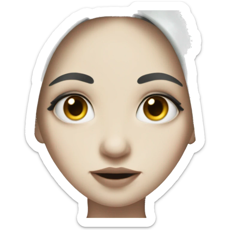 Pale gothic girl with long dark brown hair that arrives at waist  sticker