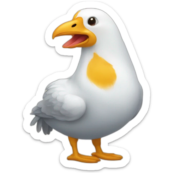 un animal que sea una mezcla de una foca y una gallina sticker