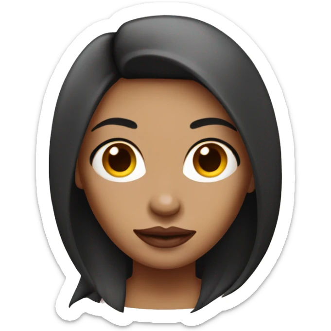 Tattooed woman with long straight burgundy hair sticker